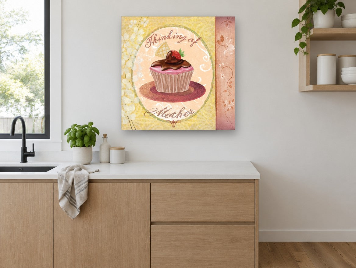Cupcake for Mother kitchen canvas print on the wall of a kitchen