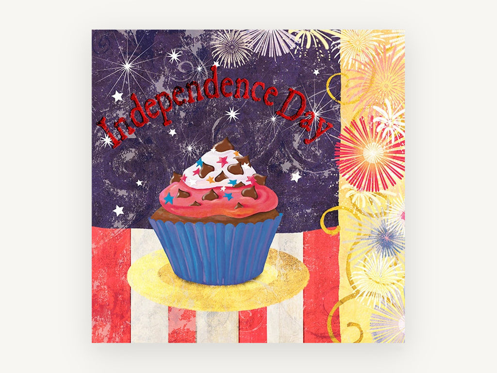 Fireworks Night Cupcake, kitchen canvas wall art print, front view