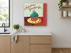 Greetings Cupcake kitchen canvas print on the wall of a kitchen