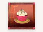 Cherry Swirl Cupcake, kitchen canvas wall art print, front view