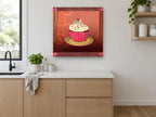Cherry Swirl Cupcake kitchen canvas print on the wall of a kitchen
