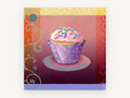 Sprinkle Cupcake on Plate, kitchen canvas wall art print, front view