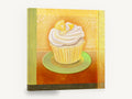 Lemon Chiffon Cupcake, lemon cupcake illustration kitchen, kitchen canvas wall art print ready to hang