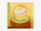 Lemon Chiffon Cupcake, kitchen canvas wall art print, front view