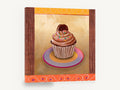 Chocolate Cupcake Cameo, chocolate cupcake sprinkles bakery illustration, kitchen canvas wall art print ready to hang