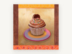 Chocolate Cupcake Cameo, kitchen canvas wall art print, front view