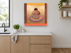 Chocolate Cupcake Cameo kitchen canvas print on the wall of a kitchen