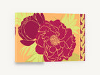 Crimson Peony Duo, crimson peonies graphic floral illustration, floral canvas wall art print ready to hang