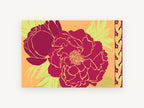 Crimson Peony Duo, floral canvas wall art print, front view