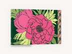 Pink Peony Midnight, pink peony graphic floral illustration, floral canvas wall art print ready to hang