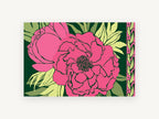 Pink Peony Midnight, floral canvas wall art print, front view