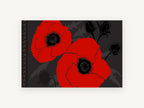 Scarlet Poppy Duo, floral canvas wall art print, front view
