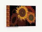Sunflowers in Rust, sunflowers graphic illustration rust orange, floral canvas wall art print ready to hang