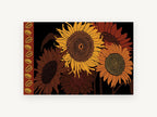 Sunflowers in Rust, floral canvas wall art print, front view