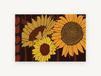 Sunflower Trio Dusk, floral canvas wall art print, front view