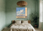 Lace Murex Shell coastal canvas print on the wall of a bedroom