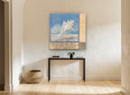 Lace Murex Shell coastal canvas print on the wall of a hallway