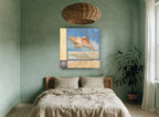 Horse Conch Shoreline coastal canvas print on the wall of a bedroom