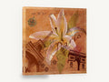 Paris Lily Collage, paris lily vintage travel collage, floral canvas wall art print ready to hang