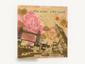 London Rose Postcard, vintage london rose postmark collage, floral canvas wall art print ready to hang
