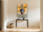 Positive Lab Pup animal canvas print on the wall of a hallway