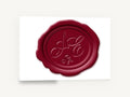 Burgundy Wax Seal, red wax seal monogram wine, kitchen canvas wall art print ready to hang