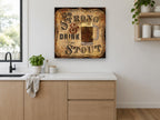 Strong and Stout Sign kitchen canvas print on the wall of a kitchen