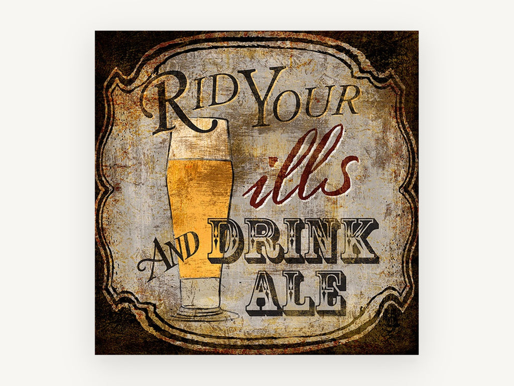 Rid Your Ills Ale, kitchen canvas wall art print, front view