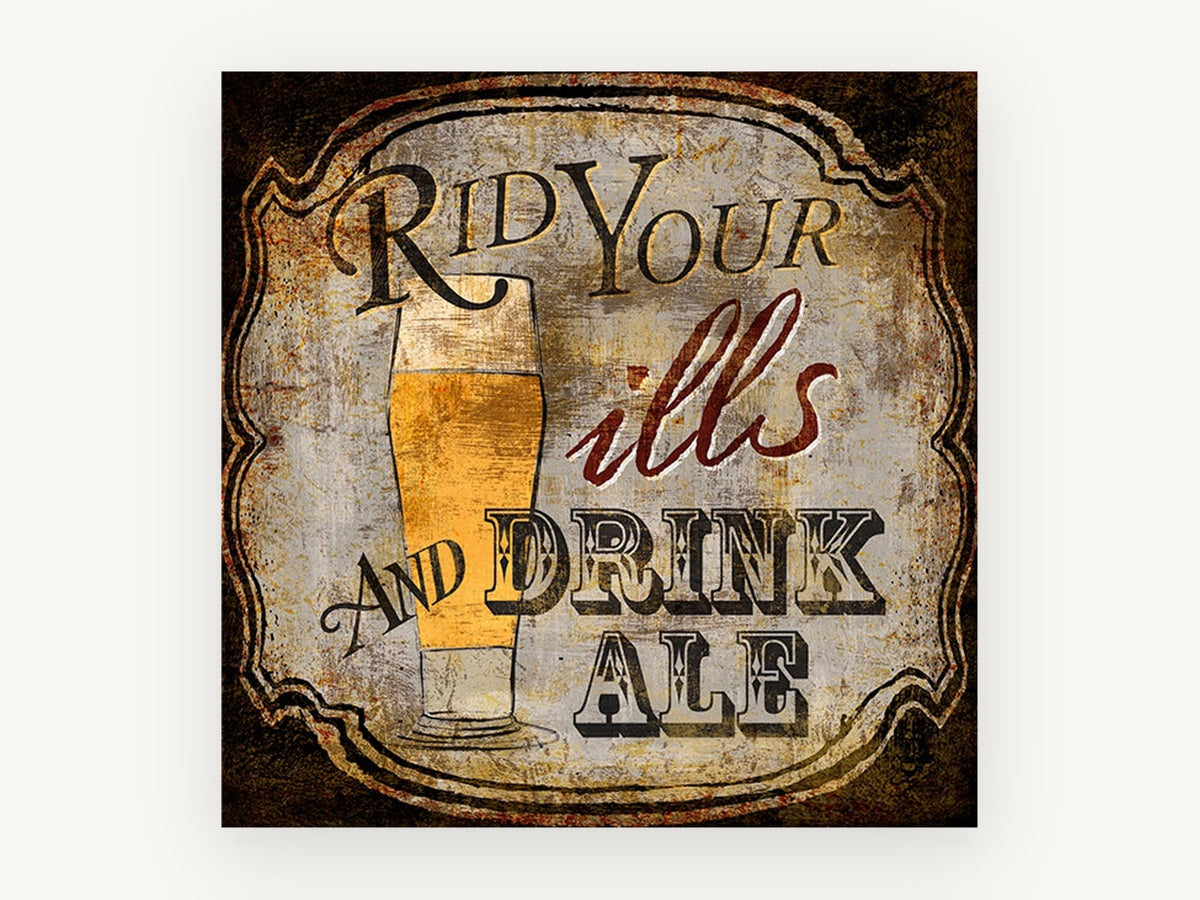 Rid Your Ills Ale, kitchen canvas wall art print, front view