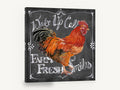 Chalkboard Rooster Call, rooster chalkboard typography illustration, animal canvas wall art print ready to hang