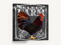 Chalkboard Rooster Farm Sign, rooster chalkboard typography illustration, animal canvas wall art print ready to hang
