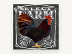 Chalkboard Rooster Farm Sign, rooster chalkboard typography illustration, animal canvas wall art print, front view