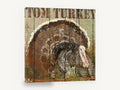 Tom Turkey Rustic Plank, rustic turkey illustration on wood, animal canvas wall art print ready to hang