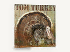 Tom Turkey Rustic Plank, rustic turkey illustration on wood, animal canvas wall art print ready to hang