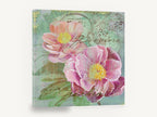 Peonies in the Garden, pink peony vintage french botanical, floral canvas wall art print ready to hang