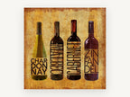 Four Varietals Lineup, kitchen canvas wall art print, front view