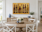 Cellar Lineup kitchen canvas print on the wall of a Hamptons dining room