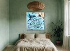 Faith Has Wings animal canvas print on the wall of a bedroom