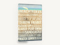 Beach Day Rules, beach rules typography wall art, coastal canvas wall art print ready to hang