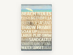 Beach Day Rules, coastal canvas wall art print, front view