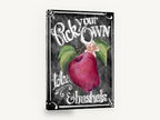 Apple Orchard Chalkboard, red apple chalkboard pick your own, floral canvas wall art print ready to hang