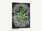 Chalkboard Green Beans, green beans chalkboard lettering illustration, floral canvas wall art print ready to hang