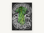 Chalkboard Green Beans, floral canvas wall art print, front view
