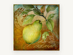 Grove Pear Damask, kitchen canvas wall art print, front view