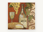 Tuscan Wine Tasting, vintage canvas wall art print, front view