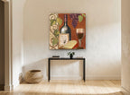 Le Vin de Renommée vintage canvas print on the wall of a hallway