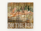 Hare On The Run, vintage canvas wall art print, front view
