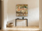 Hare On The Run vintage canvas print on the wall of a hallway