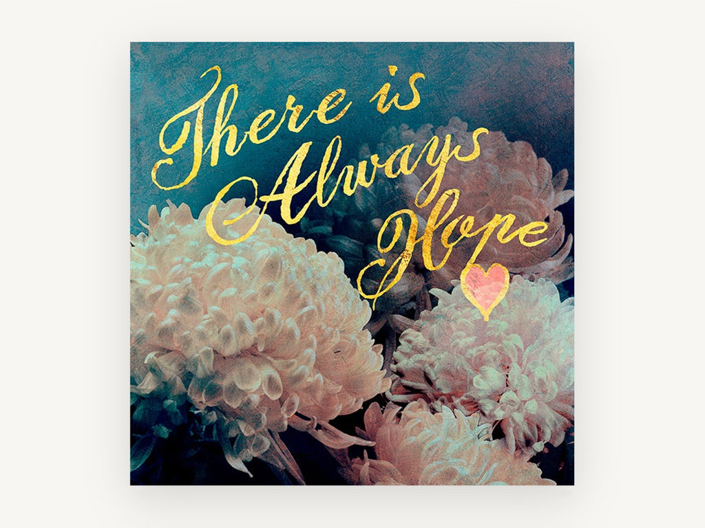 Always Hope Chrysanthemums, floral canvas wall art print, front view