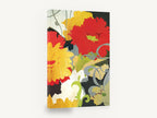 Scarlet and Marigold Bloom, red yellow floral abstract illustration, floral canvas wall art print ready to hang